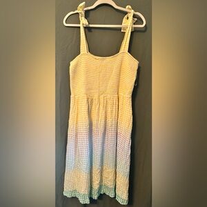 LC Lauren Conrad Yellow and White Textured dress
